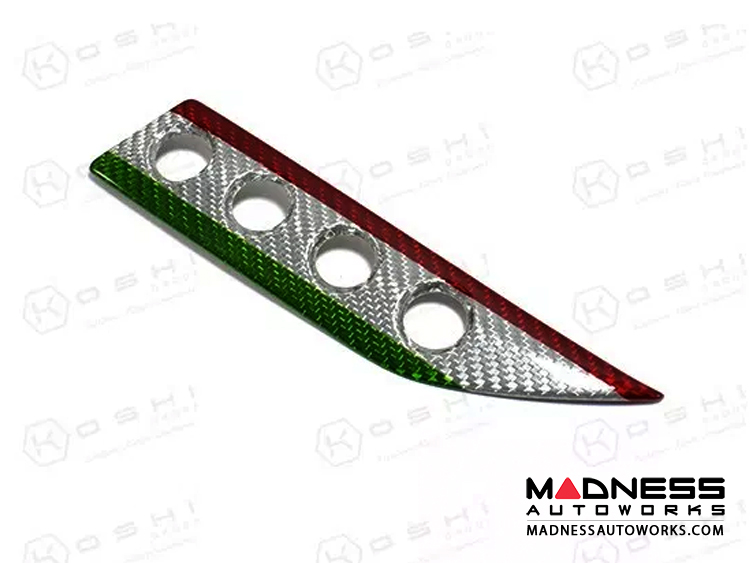 Maserati GranTurismo Interior Trim - Carbon Fiber - Audio System Button Trim - Italian Flag V2